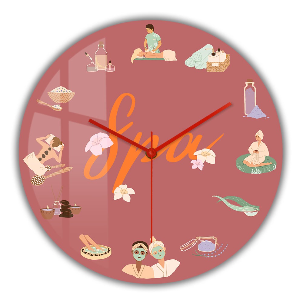 Wellness Spa And Salon - Jam Dinding Kuarsa Senyap untuk Salon